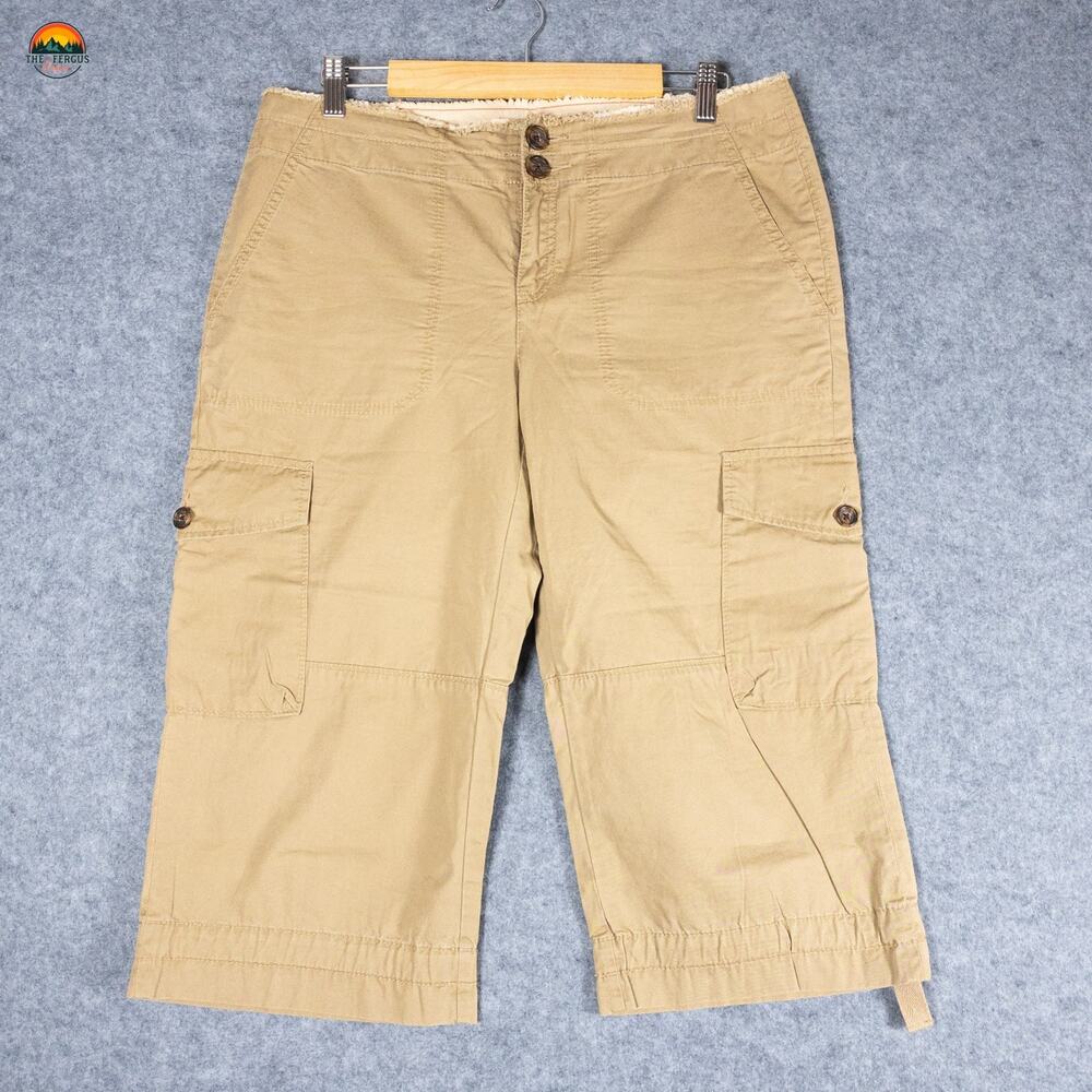 Banana Republic Capri Pants Brown Cotton Flat Front Straight Leg Women's Size 10